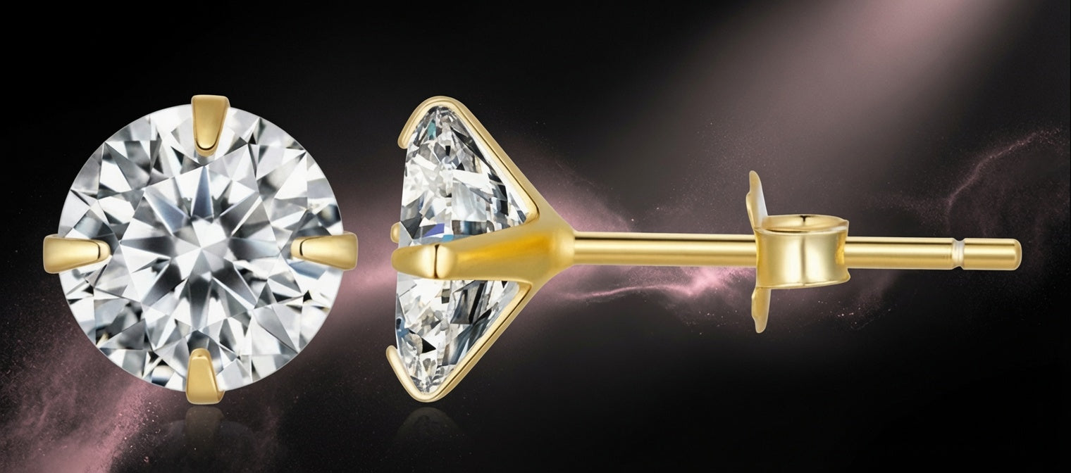 Puces « Point du Jour » — argent 925 et zirconium