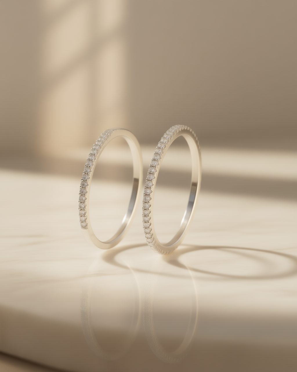 Bague Tour de Lumière argent 925, éternité pavée