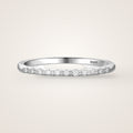 Bague Trois Vœux argent 925, demi-éternité pavée de zirconium, vue trois quarts