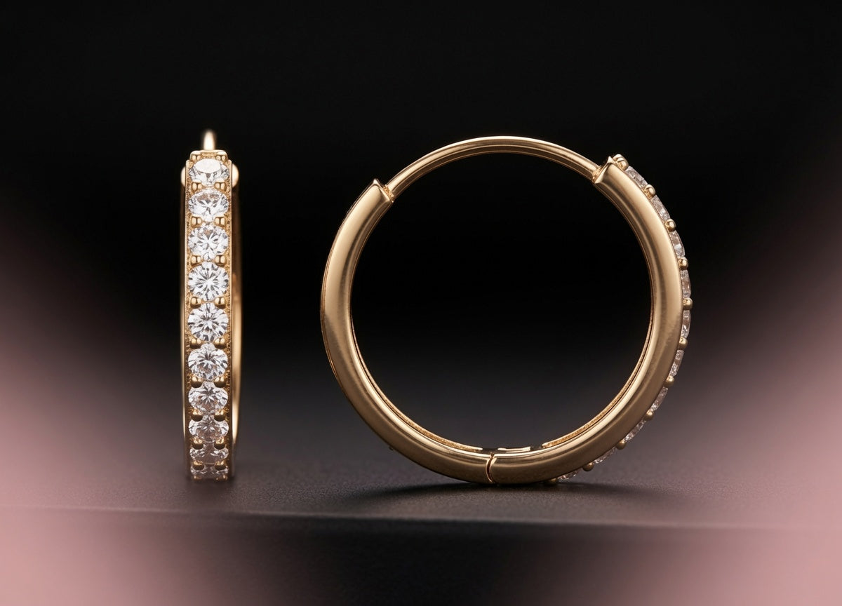 Créoles « Anneau de Lumière » — argent 925 et zirconium